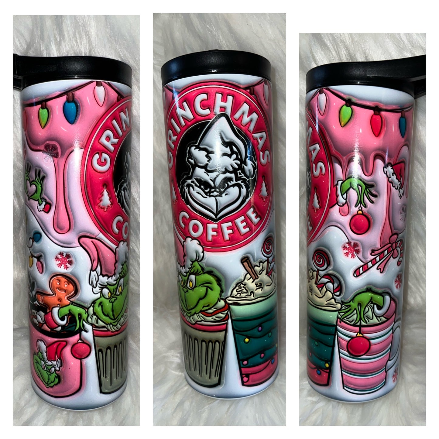 Green man Christmas Coffee Pink 20oz. Sublimation Tumbler