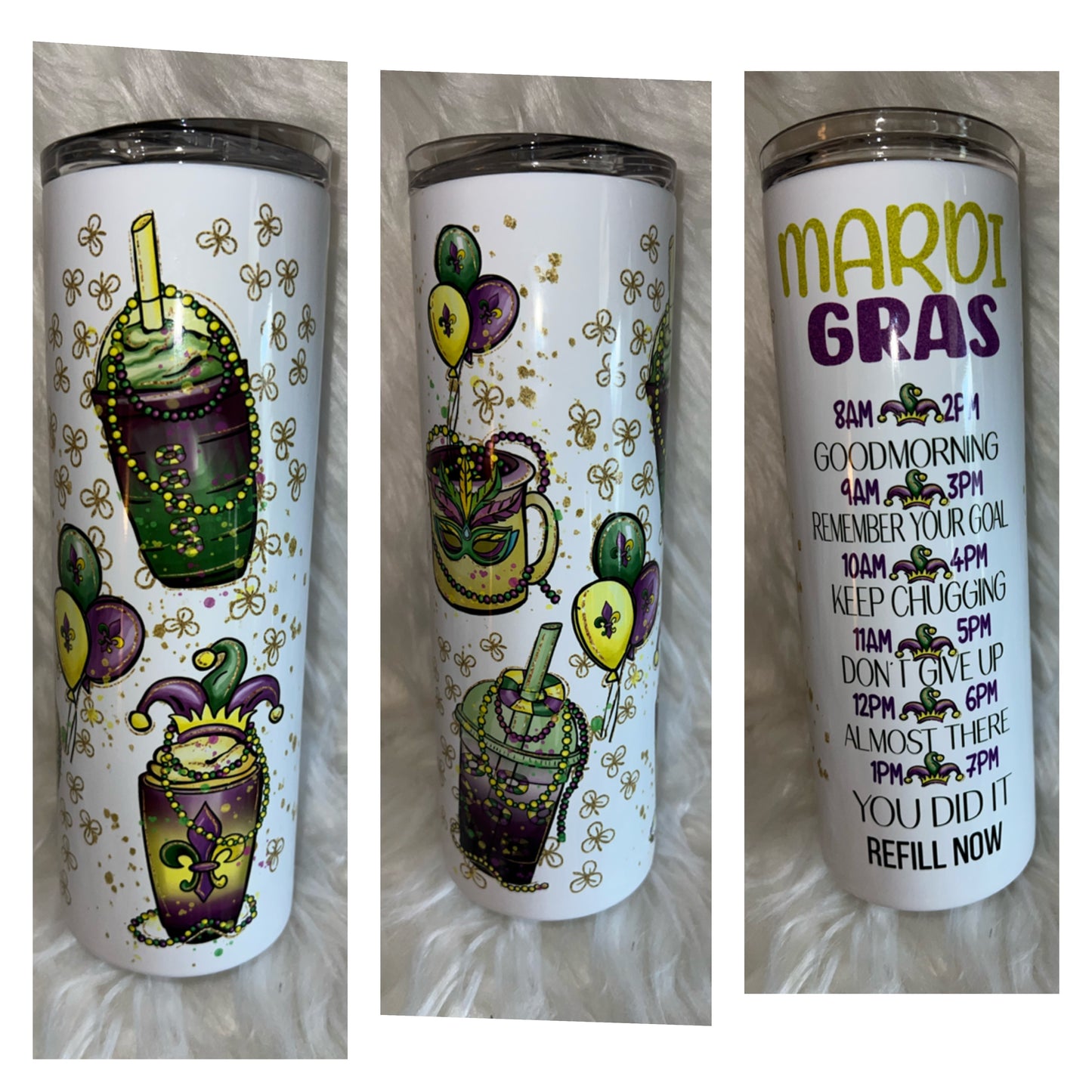 Mardi Gras Schedule 20oz. Sublimation Tumbler