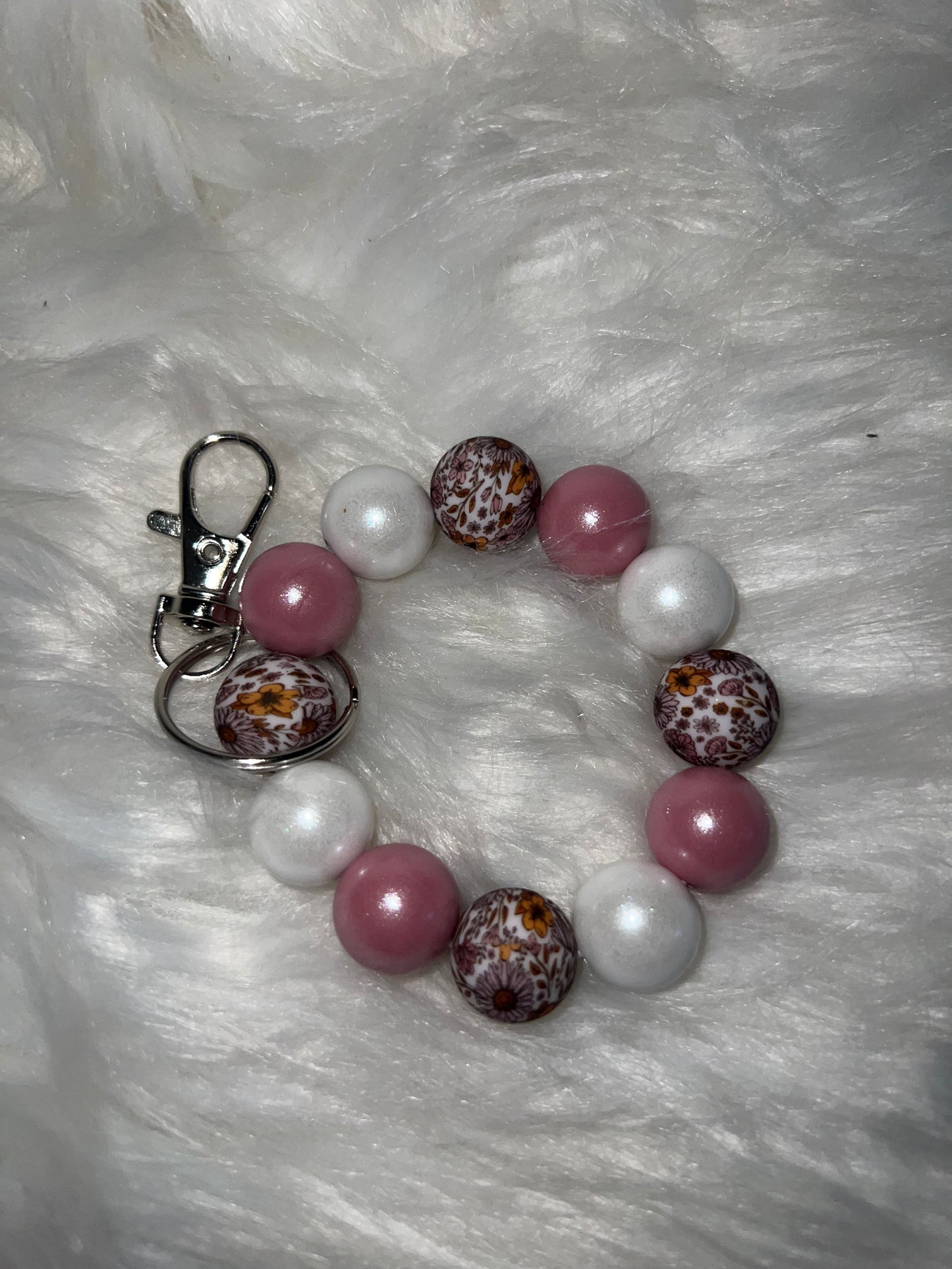 Pink Floral Wristlet