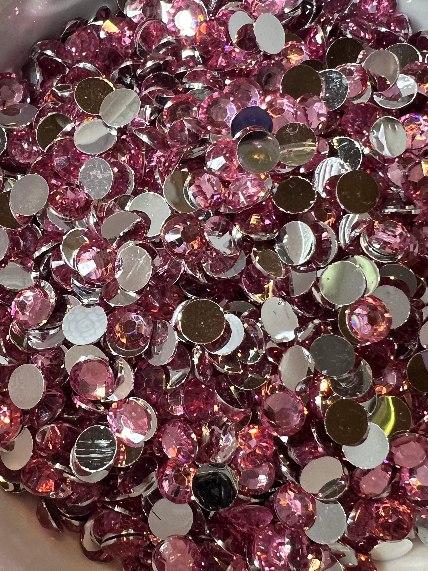 Dk. Pink Silver Back Rhinestones 5mm/ss20