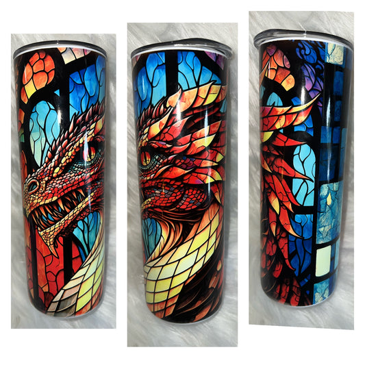 Dragon Stain Glass 20oz. Sublimation Tumbler