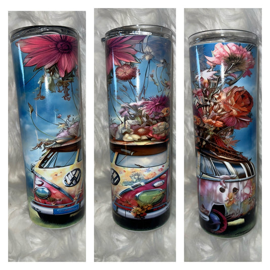 VW Van and Flowers 20oz. Sublimation Tumbler