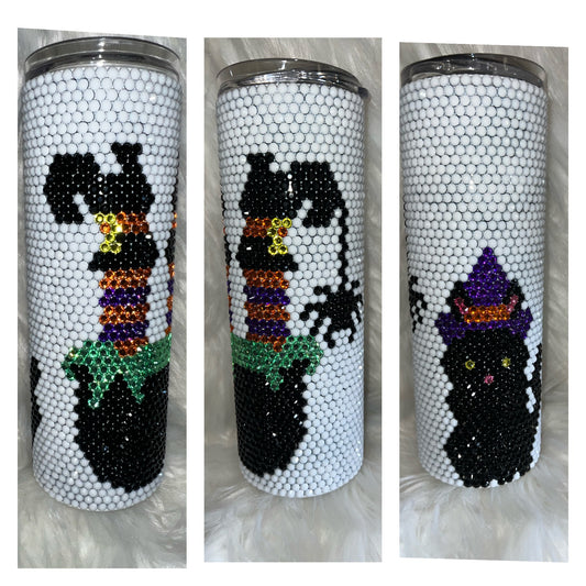 Witch and Cat 20oz. Rhinestone Tumbler