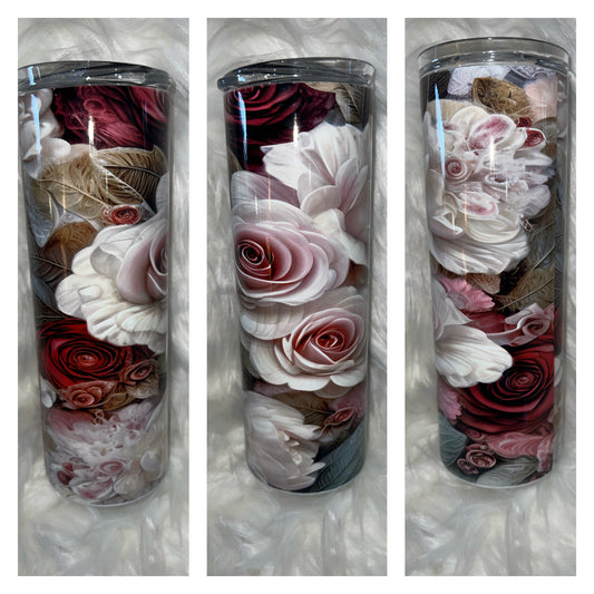 Pink and Red Roses 20oz. Sublimation Tumbler