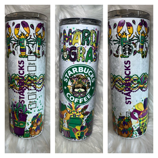 Mardi Gras 20oz. Sublimation Tumbler