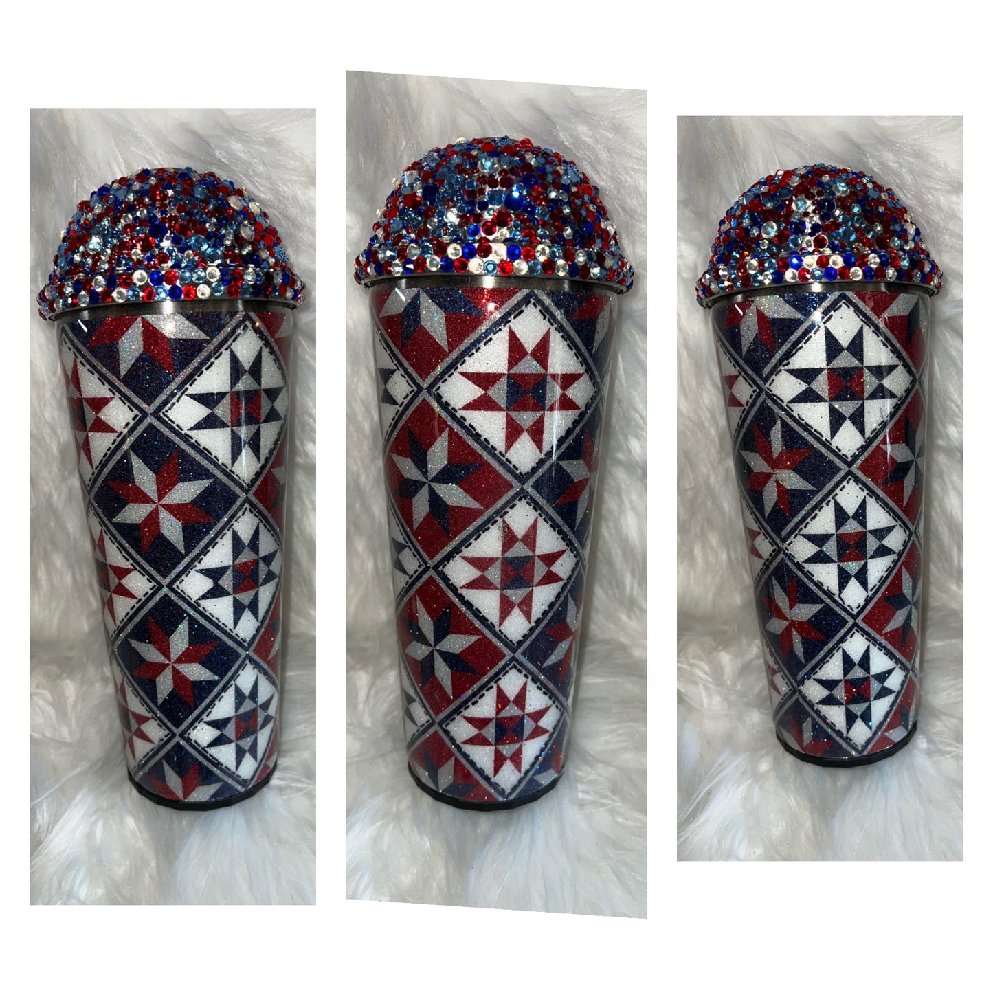 Red White and Blue 30oz. Handy Slurp Epoxy Tumbler